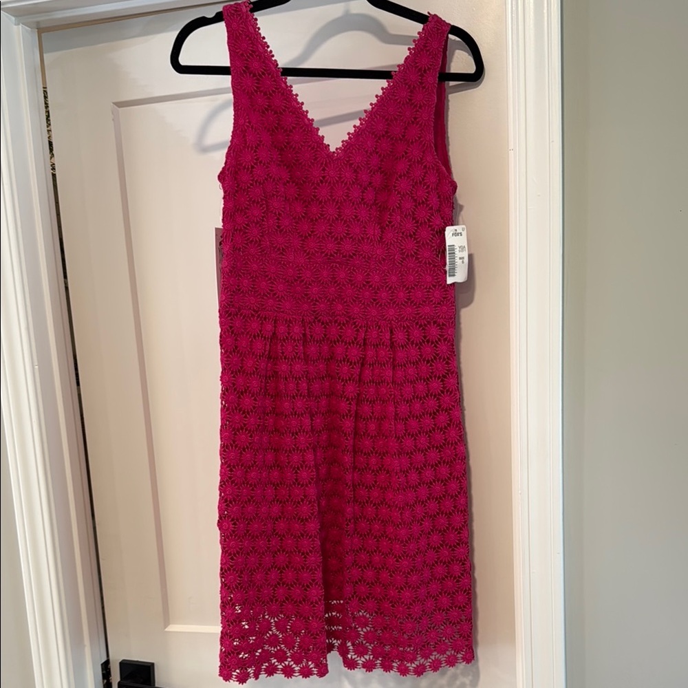 NWT Yoana Baraschi Pink Floral Eyelet‎ Dress - 6